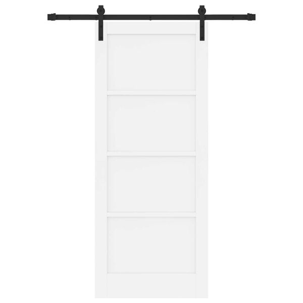 vidaXL Csúszó ajtó Fehér 83 x 202 cm Tömör fenyőfa