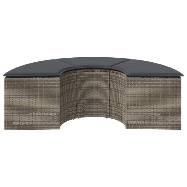 vidaXL szürke polyrattan kerti lábtartó párnával