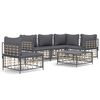 vidaXL 6 r&eacute;szes antracitsz&uuml;rke polyrattan kerti &uuml;lőgarnit&uacute;ra p&aacute;rn&aacute;kkal