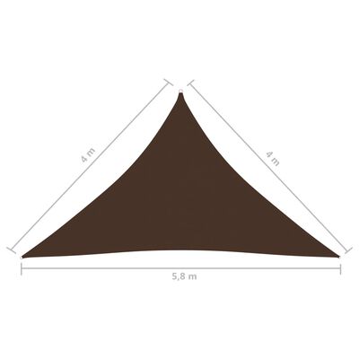 vidaXL barna háromszög alakú oxford-szövet napvitorla 4 x 4 x 5,8 m
