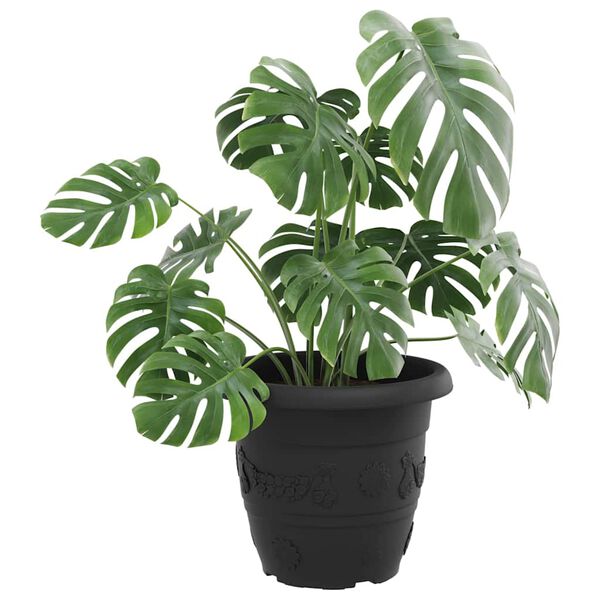 vidaXL Kerek Vir&aacute;gcser&eacute;p 24 pcs Fekete &Oslash; 26 x 21,5 cm Műanyag