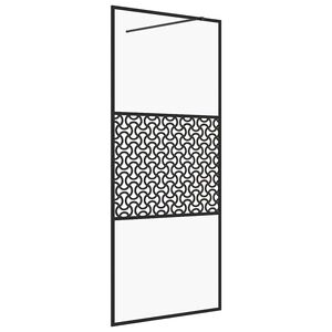 vidaXL fekete zuhanyfal &aacute;tl&aacute;tsz&oacute; ESG &uuml;veggel 80 x 195 cm