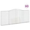 vidaXL 3 db íves horganyzott vas gabion kosár 400x30x160/180 cm