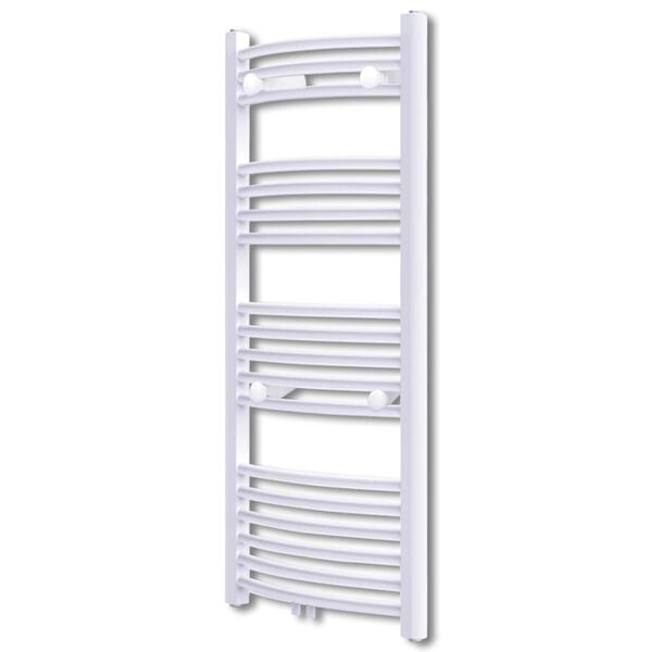 Fürdőszobai törölközőszárító radiátor központi fűtéssel oldalsó és középső csatlakozóval ívelt 500 x 1160 mm