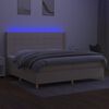 vidaXL kr&eacute;msz&iacute;nű sz&ouml;vet rug&oacute;s &eacute;s LED-es &aacute;gy matraccal 200 x 200 cm