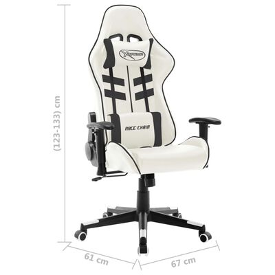 vidaXL fehér és fekete műbőr gamer szék