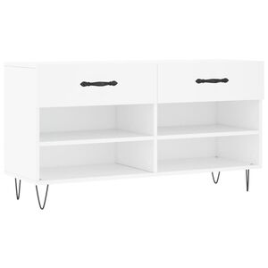vidaXL feh&eacute;r szerelt fa cipőpolc 102x35x55 cm