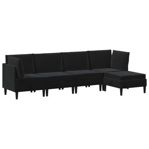 vidaXL Nappali b&uacute;tor szett 5 db Fekete B&aacute;rsony