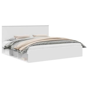 vidaXL &Aacute;gykeret fejt&aacute;ml&aacute;val Feh&eacute;r 200 x 200 cm T&ouml;m&ouml;r fenyőfa