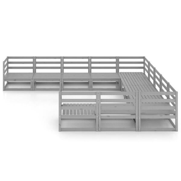 vidaXL 11 részes tömör fenyőfa kerti ülőgarnitúra