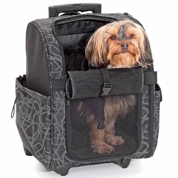 FLAMINGO Izzie fekete kisállatszállító kocsi 32 x 29 x 52 cm