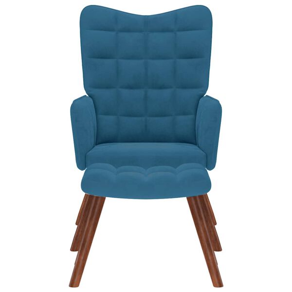 vidaXL k&eacute;k b&aacute;rsony pihenőfotel l&aacute;btart&oacute;val