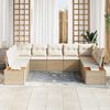 vidaXL Kerti Kanap&eacute; Szett p&aacute;rn&aacute;val 5 pcs Beige &eacute;s kr&eacute;m Polyrattan