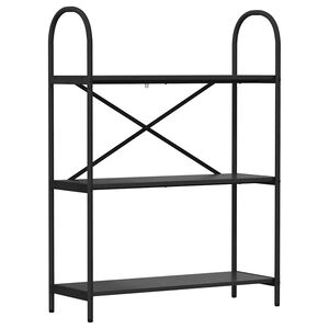 vidaXL K&ouml;nyvespolc 3 szintes 80 x 30 x 109 cm Szerelt fa Fekete t&ouml;lgy
