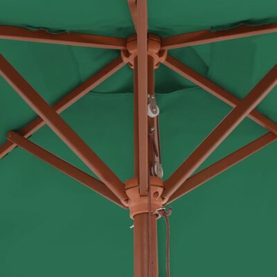 vidaXL zöld kültéri napernyő farúddal, 150 x 200 cm