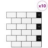 vidaXL Metr&oacute;csempe 10 pcs Feh&eacute;r fekete 30,5 x 30,5 cm
