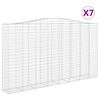 vidaXL 7 db &iacute;ves horganyzott vas gabion kos&aacute;r 400x50x220/240 cm