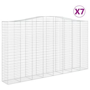 vidaXL 7 db &iacute;ves horganyzott vas gabion kos&aacute;r 400x50x220/240 cm