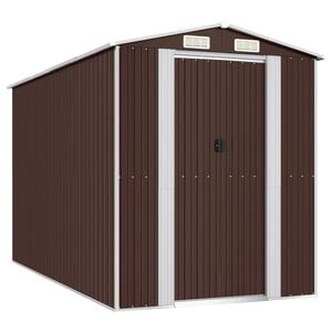 vidaXL s&ouml;t&eacute;tbarna horganyzott ac&eacute;l kerti f&eacute;szer 192 x 357 x 223 cm