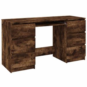 vidaXL f&uuml;st&ouml;s t&ouml;lgy sz&iacute;nű szerelt fa &iacute;r&oacute;asztal 140 x 50 x 77 cm