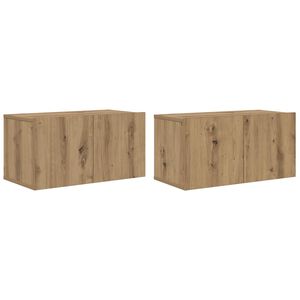 vidaXL TV szekrény garnitúra 2 pcs Barna 60 x 30 x 30 cm Faanyag