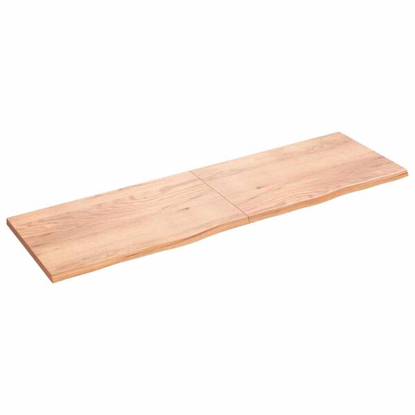 vidaXL vil&aacute;gosbarna kezelt t&ouml;m&ouml;r t&ouml;lgyfa fali polc 200 x 60 x (2-4) cm