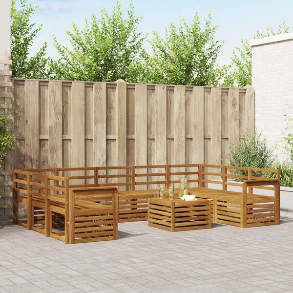 vidaXL &Uuml;lőgarnit&uacute;r&aacute;k 10 pcs Term&eacute;szetes T&ouml;m&ouml;r Ak&aacute;cfa