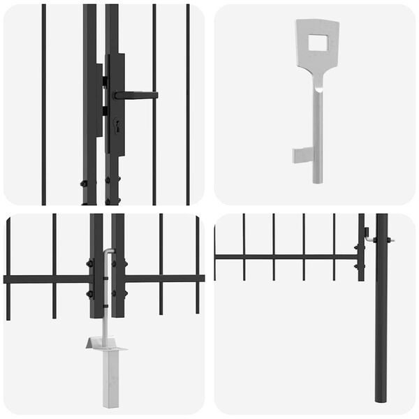 vidaXL Kerti kapu Fekete 175 x 500 cm