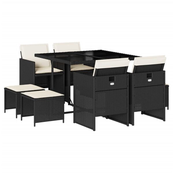 vidaXL 11 részes világosszürke polyrattan kerti ülőgarnitúra párnákkal