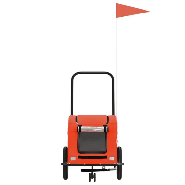 vidaXL narancs-szürke oxford szövet és vas kisállatszállító utánfutó