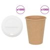 vidaXL 1000 db pap&iacute;r k&aacute;v&eacute;scs&eacute;sz&eacute;k fedővel 12oz 300ml