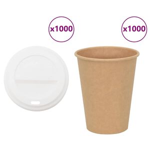 vidaXL 1000 db pap&iacute;r k&aacute;v&eacute;scs&eacute;sz&eacute;k fedővel 12oz 300ml
