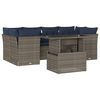 vidaXL 7 db sz&uuml;rke polyrattan kerti kanap&eacute;garnit&uacute;ra p&aacute;rn&aacute;kkal