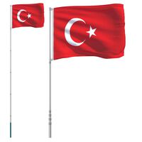 vidaXL török alumínium zászló és rúd 5,55 m