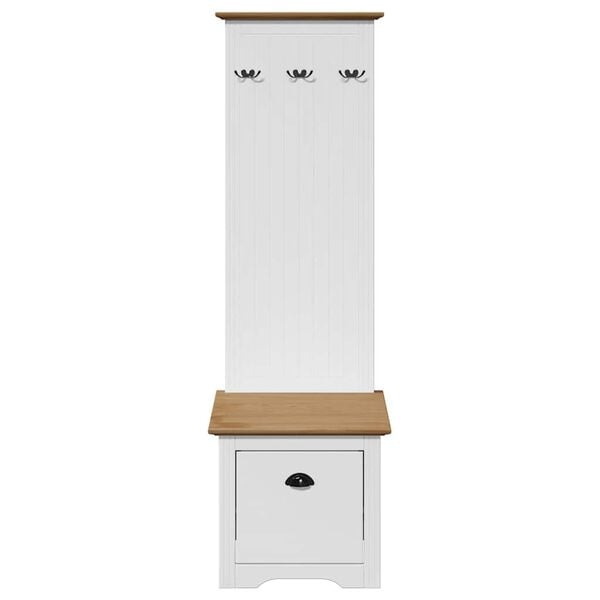 vidaXL előszobaszekr&eacute;ny kamp&oacute;kkal "BODO" Feh&eacute;r &eacute;s barna 50x40x157 cm