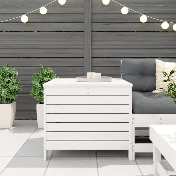 vidaXL fehér tömör fenyőfa kerti lábtartó 62 x 63,5 x 53,5 cm