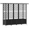 vidaXL Magas&iacute;tott &Aacute;gy Trellis-szel &eacute;s Tetővel Fekete 202 x 40 x 136 cm