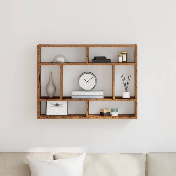 vidaXL antik fa szerelt fa fali polc 75x16x55 cm