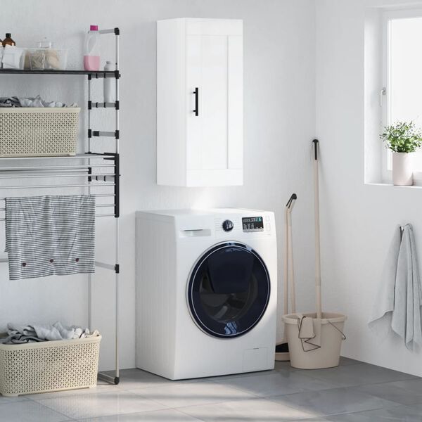 vidaXL magasf&eacute;nyű feh&eacute;r szerelt fa fali szekr&eacute;ny 34,5x34x90 cm