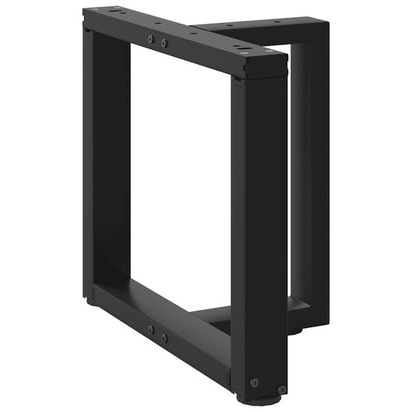vidaXL 2 db fekete, T-alakú acél dohányzóasztal láb 50x25x(42-43) cm