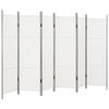 vidaXL feh&eacute;r 6 paneles parav&aacute;n 300 x 180 cm