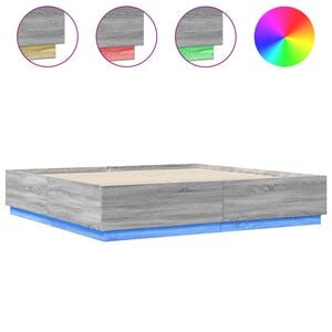 vidaXL sz&uuml;rke sonoma sz&iacute;nű szerelt fa &aacute;gykeret LED-del 200x200 cm
