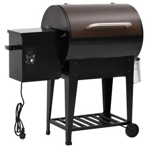 vidaXL fekete vas pellet grills&uuml;tő als&oacute; polccal 94 cm