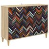 vidaXL Sz&eacute;f OMMEN Sonoma 102 x 33 x 75 cm Szerelt Fa