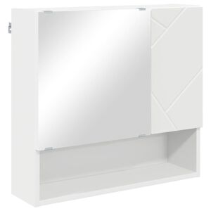 vidaXL T&uuml;k&ouml;rszekr&eacute;ny Falra szerelhető Feh&eacute;r 59 x 17 x 55 cm Faanyag