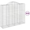 vidaXL 10 db &iacute;ves horganyzott vas gabion kos&aacute;r 200x50x160/180 cm