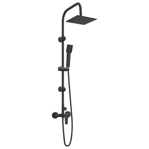 vidaXL Zuhanyrendszer Fekete Rozsdamentes Ac&eacute;l 21 x 48 x 112 cm
