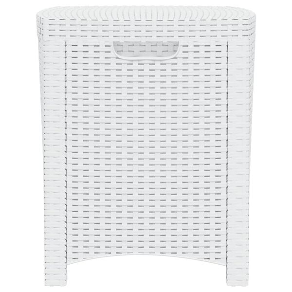 vidaXL feh&eacute;r PP rattan kerti t&aacute;rol&oacute;l&aacute;da 39 x 39 x 46 cm