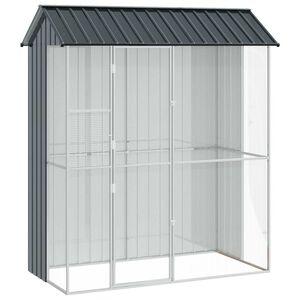 vidaXL Mad&aacute;r kalitka Antracit 215 x 110 x 247 cm Horganyzott ac&eacute;l