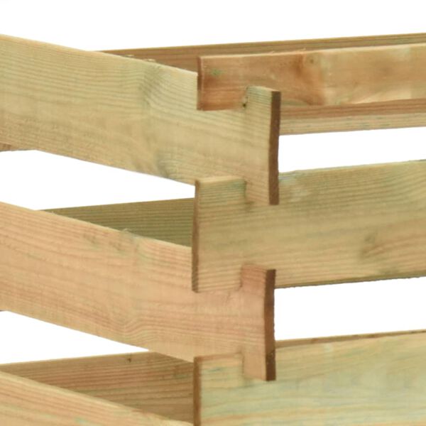 vidaXL lécezett impregnált fenyőfa kerti komposztáló 100 x 100 x 80 cm